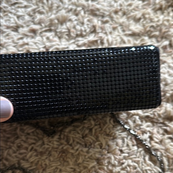 Sleek Black Textured Clutch with Wristlet - Picture 2 of 6